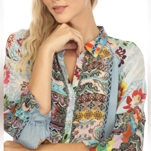 Johnny Was silk Rainbow Adonia Tunic NWT (Oversized) - Picture 7 of 11